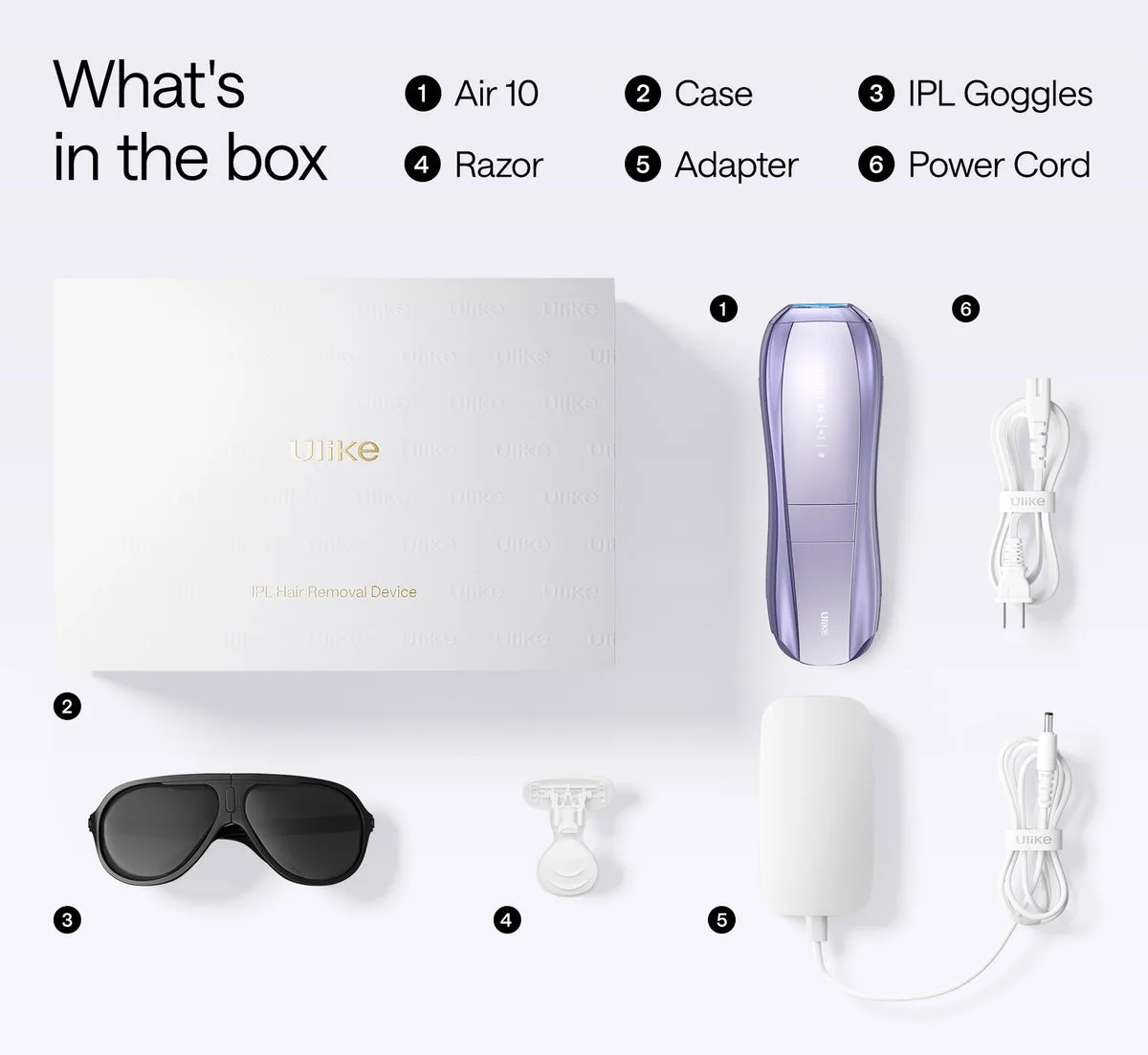 Ulike Air 10 Purple IPL what's in the box